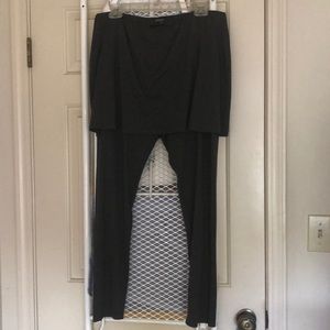 Leggings with skort. Dark gray